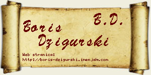 Boris Džigurski vizit kartica